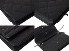 Load image into Gallery viewer, CHANEL シャネル カンボンライン A46646 チェーンウォレット ショルダー 16番台 2012年 ブラック シルバー金具 美品 中古 67288