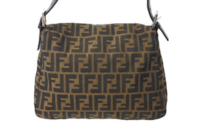 FENDI フェンディ ズッカ柄 マンマバケット縦長ワンショルダーバッグ ブラウン 美品 中古 67297 