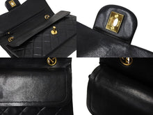Load image into Gallery viewer, 極美品 CHANEL シャネル Wフラップ マトラッセ25 チェーンショルダーバッグ ラムスキン 2番台 ブラック ゴールド金具 中古 67298