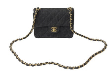 Load image into Gallery viewer, 極美品 CHANEL シャネル ミニマトラッセ チェーン ショルダー バッグ デニム ブラック A01115 5番台 ゴールド金具 中古 67300