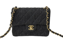 Load image into Gallery viewer, 極美品 CHANEL シャネル ミニマトラッセ チェーン ショルダー バッグ デニム ブラック A01115 5番台 ゴールド金具 中古 67300