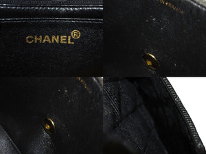 極美品 CHANEL シャネル ミニマトラッセ チェーン ショルダー バッグ デニム ブラック A01115 5番台 ゴールド金具 中古 67300