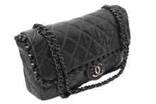 Load image into Gallery viewer, CHANEL シャネル マトラッセ チェーンアラウンド ショルダーバッグ 16番台 カーフスキン グレー ブラック金具 美品 中古 67301