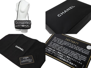 CHANEL シャネル マトラッセ チェーンアラウンド ショルダーバッグ 16番台 カーフスキン グレー ブラック金具 美品 中古 67301