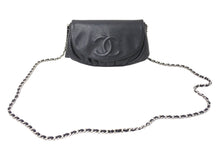 Load image into Gallery viewer, 極美品 CHANEL シャネル ショルダーバッグ ハーフムーンチェーンウォレット ココマーク 16番台 ブラック シルバー金具 中古 67304