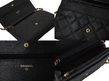 Load image into Gallery viewer, 極美品 CHANEL シャネル マトラッセ チェーンウォレット ショルダーバッグ 22番台 キャビアスキン ブラック ゴールド 中古 67306