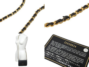 極美品 CHANEL シャネル マトラッセ チェーンウォレット ショルダーバッグ 22番台 キャビアスキン ブラック ゴールド 中古 67306