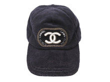 Load image into Gallery viewer, CHANEL シャネル キャップ 帽子 ココマーク 刺 イアンコナー ブラック パイル イタリア製 サイズL 美品 中古 67307
