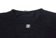 Load image into Gallery viewer, CHANEL シャネル 半袖Tシャツ チビT クロップド ココマーク フランス スパンデックス ナイロン ブラック サイズ42 美品 中古 67315