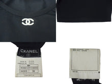 Load image into Gallery viewer, CHANEL シャネル 半袖Tシャツ チビT クロップド ココマーク フランス スパンデックス ナイロン ブラック サイズ38 美品 中古 67316