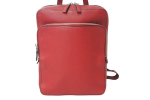 PRADA プラダ バックパック リュック VZ063T トライアングルロゴ レザー レッド 赤 美品 中古 67318 
