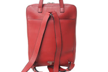 画像をギャラリービューアに読み込む, PRADA プラダ バックパック リュック VZ063T トライアングルロゴ レザー レッド 赤 美品 中古 67318 