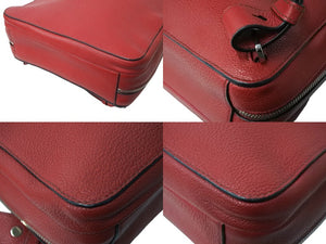 PRADA プラダ バックパック リュック VZ063T トライアングルロゴ レザー レッド 赤 美品 中古 67318 
