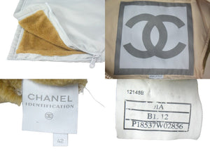 CHANEL シャネル シャネルスポーツ ボアジャケット スキーウェア P18537W02856 ベージュ グレー サイズ40 美品 中古 67321