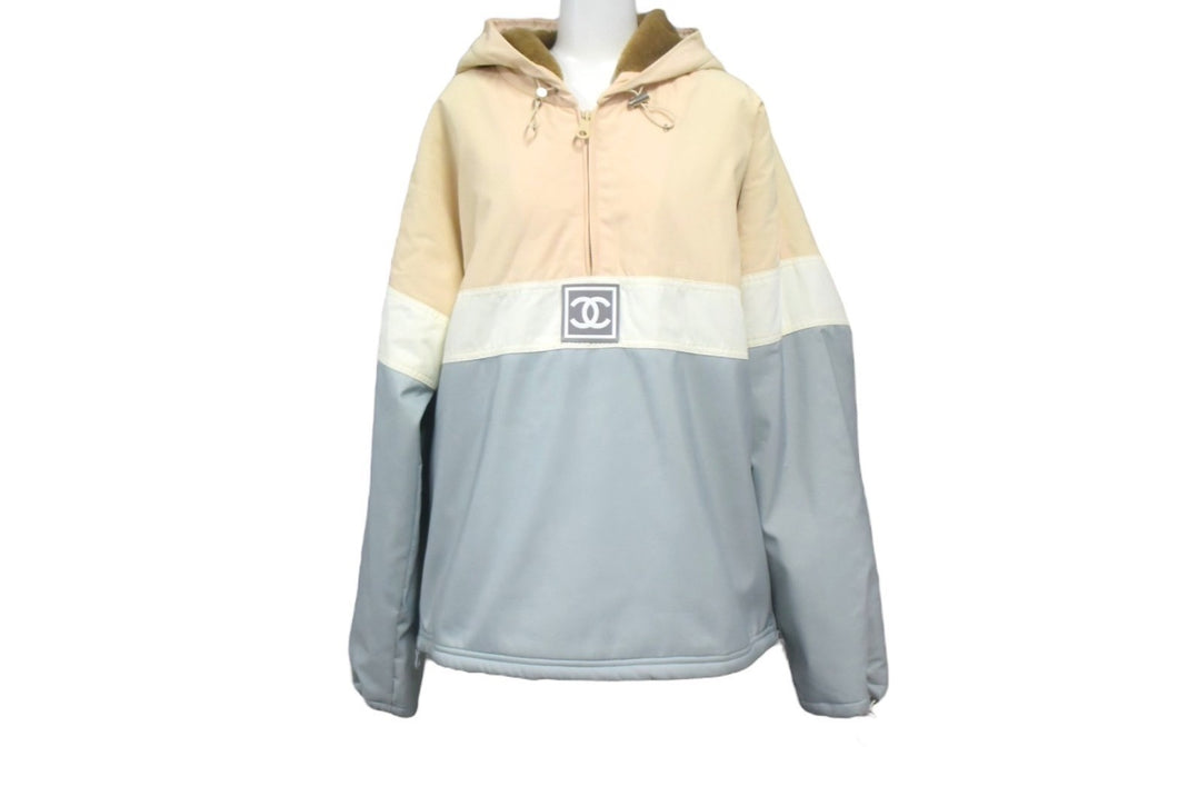 CHANEL シャネル シャネルスポーツ ボアジャケット スキーウェア P18537W02856 ベージュ グレー サイズ40 美品 中古 67321