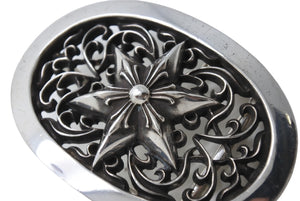 ChromeHearts クロムハーツ OVAL STAR LARGE BUCKLE BELT ラシックオーバルスターバックル シルバー925 美品 中古 67326