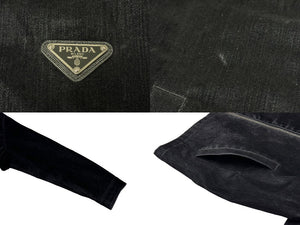 PRADA プラダ ジャケット ベルベットジップアップ ブルゾン SGB999 S221 1ODY サイズS 黒 美品 中古 67329 