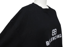 BALENCIAGA バレンシアガ モザイクピクセルドットロゴプリント Tシャツ コットン ブラック ホワイト サイズXS 美品 中古 67333