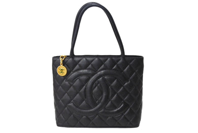 極美品 CHANEL シャネル 1804 復刻トートバッグ ハンドバッグ 7番台 グレインドカーフスキン ブラック シルバー金具 中古 67335