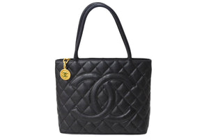 極美品 CHANEL シャネル 1804 復刻トートバッグ ハンドバッグ 7番台 グレインドカーフスキン ブラック シルバー金具 中古 67335