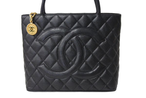 極美品 CHANEL シャネル 1804 復刻トートバッグ ハンドバッグ 7番台 グレインドカーフスキン ブラック シルバー金具 中古 67335