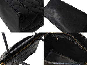 極美品 CHANEL シャネル 1804 復刻トートバッグ ハンドバッグ 7番台 グレインドカーフスキン ブラック シルバー金具 中古 67335