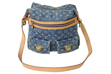 LOUIS VUITTON ルイ ヴィトン バギーGM ショルダーバッグ M95048 モノグラムデニム ブルー ベージュ 美品 中古 67338