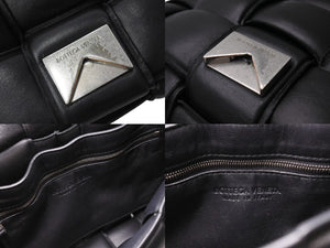 BOTTEGAVENETA ボッテガヴェネタ ショルダーバッグ パデッド カセット イントレチャート 591970 VCQR1 8425 シルバー金具 ブラック 美品 中古 67342