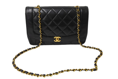 CHANEL シャネル ダイアナ25 マトラッセチェーンショルダーバッグ ココマーク 3番台 ラムスキン ブラウン ゴールド 美品 中古 67354