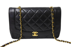 CHANEL シャネル ダイアナ25 マトラッセチェーンショルダーバッグ ココマーク 3番台 ラムスキン ブラウン ゴールド 美品 中古 67354