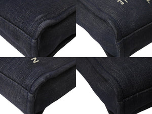 CHANEL シャネル ドーヴィルPM スモール トートバッグ A66939 チェーンショルダー 17番台 デニム ゴールド金具 ネイビー 美品 中古 67355