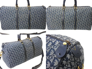 ChristianDior クリスチャンディオール トロッター オブリーク 2WAY ボストンバッグ ショルダーバッグ ブルー 美品 中古 67357