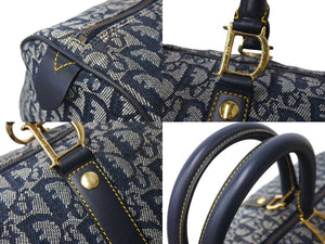 ChristianDior クリスチャンディオール トロッター オブリーク 2WAY ボストンバッグ ショルダーバッグ ブルー 美品 中古 67357