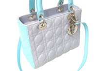 Load image into Gallery viewer, 極美品 Christian Dior クリスチャンディオール レディディオール カナージュ 2WAY ハンドバッグ ミディアム グレー 中古 4c066703