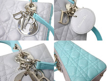 Load image into Gallery viewer, 極美品 Christian Dior クリスチャンディオール レディディオール カナージュ 2WAY ハンドバッグ ミディアム グレー 中古 4c066703