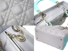 Load image into Gallery viewer, 極美品 Christian Dior クリスチャンディオール レディディオール カナージュ 2WAY ハンドバッグ ミディアム グレー 中古 4c066703