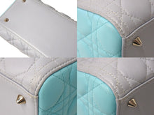 Load image into Gallery viewer, 極美品 Christian Dior クリスチャンディオール レディディオール カナージュ 2WAY ハンドバッグ ミディアム グレー 中古 4c066703