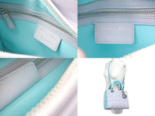 Load image into Gallery viewer, 極美品 Christian Dior クリスチャンディオール レディディオール カナージュ 2WAY ハンドバッグ ミディアム グレー 中古 4c066703