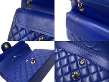 Load image into Gallery viewer, CHANEL シャネル マトラッセ 23 Wフラップ Wチェーン ショルダーバッグ 24番台 ブルー ラムスキン ココマーク ゴールド金具 美品 中古 67364