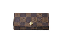 Load image into Gallery viewer, 極美品 LOUIS VUITTON ルイヴィトン ダミエ ミュルティクレ4 キーケース N62631 エベヌ ブラウン ゴールド金具 中古 67366
