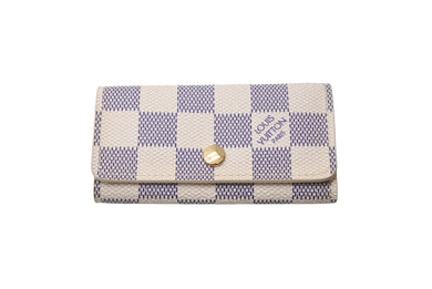 LOUIS VUITTON ルイヴィトン ダミエアズール ミュルティクレ4 キーケース N60020 ダミエ ホワイト ゴールド金具 良品 中古 67367