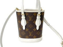 Load image into Gallery viewer, LOUIS VUITTON ルイヴィトン ナノバケット ショルダーバッグ モノグラム LVマッチ M81489 ブラウン ホワイト 美品 中古 67372