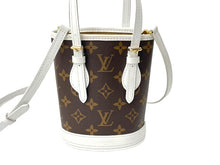 Load image into Gallery viewer, LOUIS VUITTON ルイヴィトン ナノバケット ショルダーバッグ モノグラム LVマッチ M81489 ブラウン ホワイト 美品 中古 67372