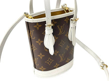 Load image into Gallery viewer, LOUIS VUITTON ルイヴィトン ナノバケット ショルダーバッグ モノグラム LVマッチ M81489 ブラウン ホワイト 美品 中古 67372