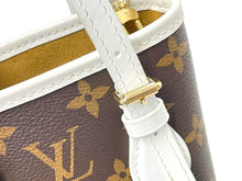 Load image into Gallery viewer, LOUIS VUITTON ルイヴィトン ナノバケット ショルダーバッグ モノグラム LVマッチ M81489 ブラウン ホワイト 美品 中古 67372