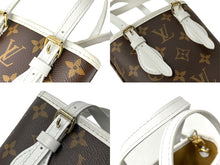 Load image into Gallery viewer, LOUIS VUITTON ルイヴィトン ナノバケット ショルダーバッグ モノグラム LVマッチ M81489 ブラウン ホワイト 美品 中古 67372