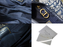 Load image into Gallery viewer, 極美品 ChristianDior クリスチャンディオール ワンショルダーバッグ サドルバッグ トロッター柄 キャンバス ネイビー RU0052 中古 67376
