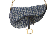 Load image into Gallery viewer, 極美品 ChristianDior クリスチャンディオール ワンショルダーバッグ サドルバッグ トロッター柄 キャンバス ネイビー RU0052 中古 67376