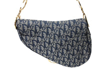 Load image into Gallery viewer, 極美品 ChristianDior クリスチャンディオール ワンショルダーバッグ サドルバッグ トロッター柄 キャンバス ネイビー RU0052 中古 67376