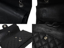 Load image into Gallery viewer, 極美品 CHANEL シャネル Wフラップ 25 ショルダーバッグ キャビアスキン 13番台 マトラッセ シルバー金具 ブラック 中古 67377